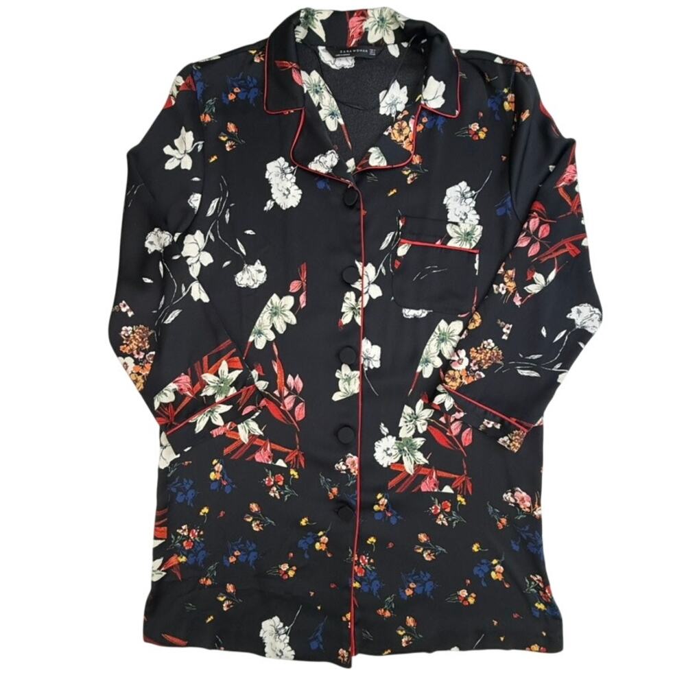 Zara Woman Floral Pajama Style Jacket Lightweight Jacket Size M